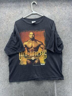 Vintage Goldberg Shirt Mens XL Black WCW Wrestling Graphic Print The Planet Tee